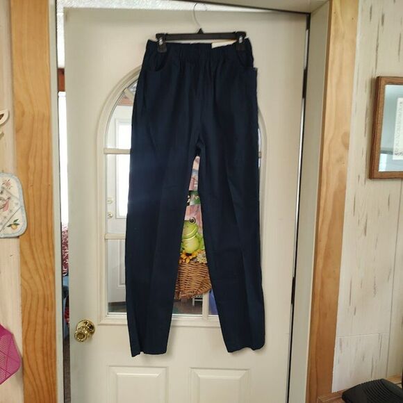 New Chic Comfort Collection Navy Blue Pull On Pants Size Women's Misses 14 - Picture 1 of 3